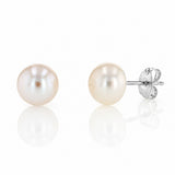White Freshwater Pearl Bracelet, Necklace & Earring Set with Sterling Silver Clasp