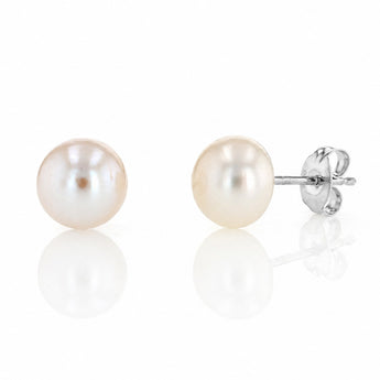White Freshwater Pearl Bracelet, Necklace & Earring Set with Sterling Silver Clasp