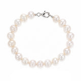 White Freshwater Pearl Bracelet, Necklace & Earring Set with Sterling Silver Clasp