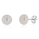 White Freshwater Pearl Bracelet, Necklace & Earring Set with Sterling Silver Clasp