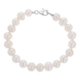 White Freshwater Pearl Bracelet, Necklace & Earring Set with Sterling Silver Clasp