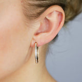 9ct Yellow Gold Cubic Zirconia Hoop Earrings