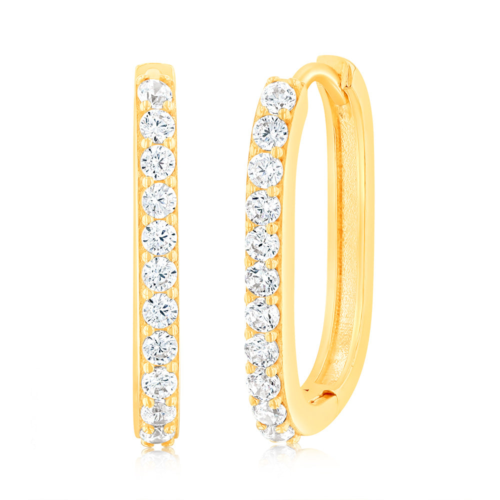 GOLD LAUREL HOOP - CUBIC ZIRCONIA main image 0