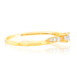 Cubic Zirconia Cocktail Ring in 9ct Yellow Gold