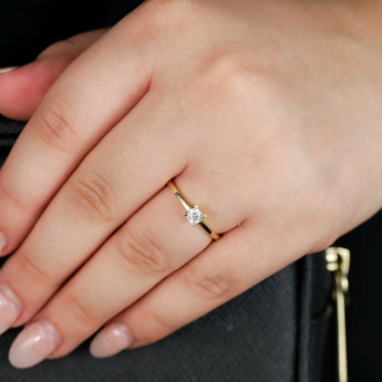 9ct Yellow Gold Cubic Zirconia Cocktail Ring