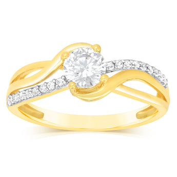 Cubic Zirconia Ring in 9ct Yellow Gold
