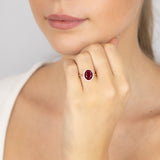 9ct Yellow Gold 2.9 Carat Created Ruby 28Cubic Zirconia Ring