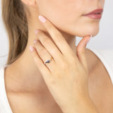 9ct Yellow Gold 0.27 Created Sapphire & 16Cubic Zirconia Ring