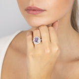 Sterling Silver 1.5 Carat Amethyst & 40Cubic Zirconia Ring