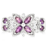 Natural Amethyst and Cubic Zirconia in Sterling Silver