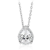 Natural White Sapphire Pear Shaped Pendant and Earring Set Sterling Silver