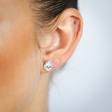 Natural White Sapphire Pear Shaped Pendant and Earring Set Sterling Silver