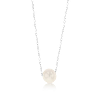 7-8mm White Fresh Water Pearl Pendant in Sterling Silver