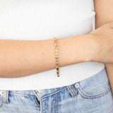 Sterling Silver 12.5 Carat Natural Citrine + White Topaz Bracelet 18CM