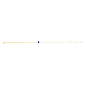 0.30 Carat Created Sapphire Adjustable Bracelet 17cm in 9ct Yellow Gold