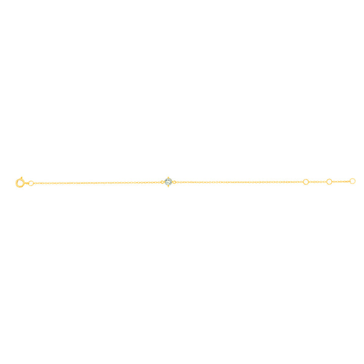 0.24 Carat Aquamarine Adjustable Bracelet 17cm in 9ct Yellow Gold