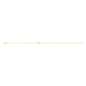0.48 Carat Freshwater Pearl Adjustable Bracelet 17cm in 9ct Yellow Gold