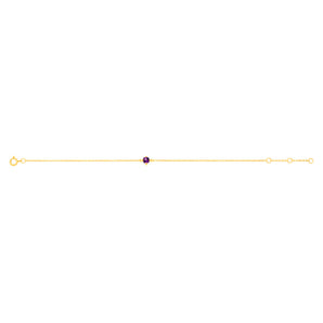 0.23 Carat Amethyst Adjustable Bracelet 17cm in 9ct Yellow Gold