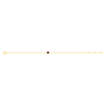 0.23 Carat Amethyst Adjustable Bracelet 17cm in 9ct Yellow Gold