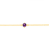 0.23 Carat Amethyst Adjustable Bracelet 17cm in 9ct Yellow Gold