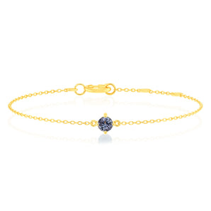 0.27 Carat Tanzanite Adjustable Bracelet 17cm in 9ct Yellow Gold