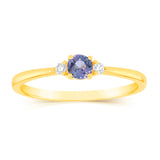 0.27 Carat Tanzanite and Diamond Ring in 9ct Yellow Gold