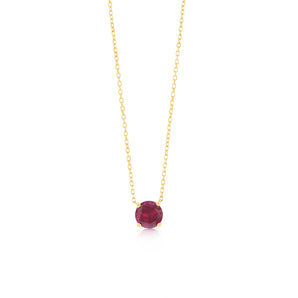 0.67 Carat Created Ruby Pendant with 45cm Chain in 9ct Yellow Gold