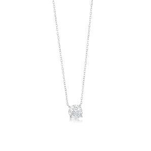 0.9 Carat White Topaz with 45cm Chain in 9ct White Gold