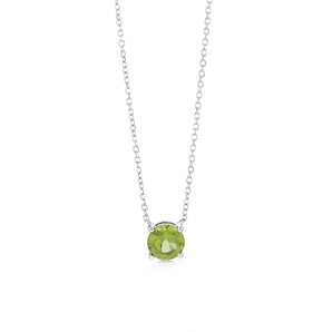 0.87 Carat Peridot Pendant with 45cm Chain in 9ct White Gold