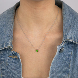 0.87 Carat Peridot Pendant with 45cm Chain in 9ct White Gold