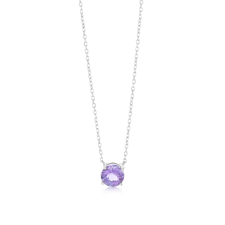 0.76 Carat Amethyst Pendant with 45cm Chain in 9ct White Gold