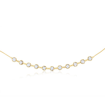 24 Carat White Topaz Necklace 45cm in Gold Plated Silver