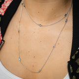 4.2 Carat London Blue Topaz Necklace 91cm in Sterling Silver