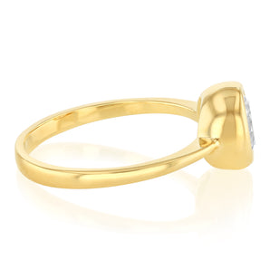 Cubic Zirconia 1 Carat Look Bezel Ring in 9ct Yellow Gold