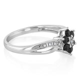 Sapphire and Diamond Ring in Sterling Silver