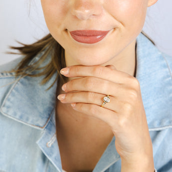 Cubic Zirconia Oval Shaped Ring in 9ct Yellow Gold