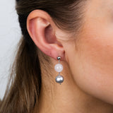 8-9mm Fresh Water Grey Pearl Drop Earrings in Sterling Silver
