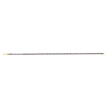 3.37 Carats Created Sapphire Bracelet in 10ct Yellow Gold