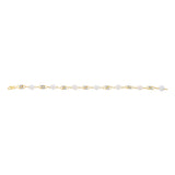 Freshwater Pearl & Diamond Bracelet 18cm in 9ct Yellow Gold