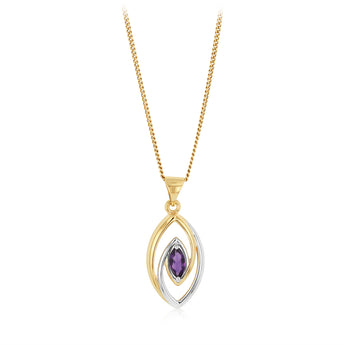 Amethyst Pendant in 9ct Yellow Gold