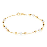 Freshwater Pearl Fancy Bracelet 19.10cm in 9ct Yellow Gold