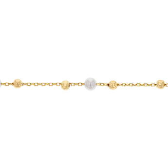 Freshwater Pearl Fancy Bracelet 19.10cm in 9ct Yellow Gold