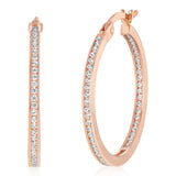 Zirconia Hoop Earrings in 9ct Yellow Gold