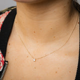 Cubic Zirconia on Adjustable 40-42cm Necklace in 9ct Yellow Gold Chain