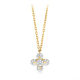 Cubic Zirconia on Adjustable 41-43cm Necklace in 9ct Yellow Gold Chain