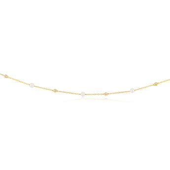 Freshwater Pearl on Adjustable 45cm Length in 9ct Yellow Gold Chain
