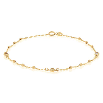 Cubic Zirconia Fancy Bracelet in 9ct Yellow Gold