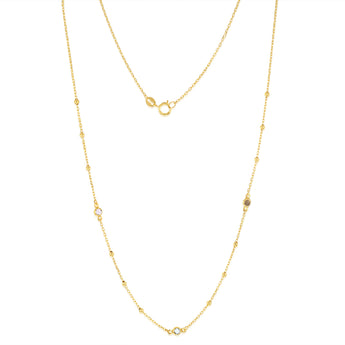 Cubic Zirconia on Adjustable 45cm Necklace in 9ct Yellow Gold