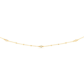 Cubic Zirconia on Adjustable 45cm Necklace in 9ct Yellow Gold