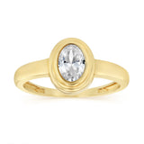 Cubic Zirconia Bezel Ring in 9ct Yellow Gold